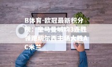 B体育-欧冠最新积分榜：皇马曼城均3连胜领跑切尔西主场大胜AC米兰